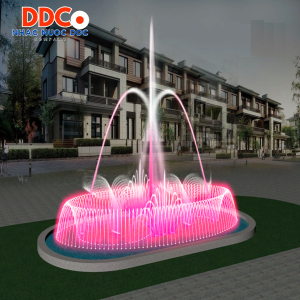 Đài phun nước hình bầu dục 16x8m